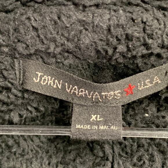 JOHN VARVATOS STAR USA Size XL Black Waffle Knit Cotton Fleece Lined Jacket - Picture 4 of 5